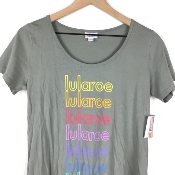 LULAROE Classic T Shirt Short Sleeve Supply Logo Consultant Rainbow Size XS NWT - Picture 2 of 9